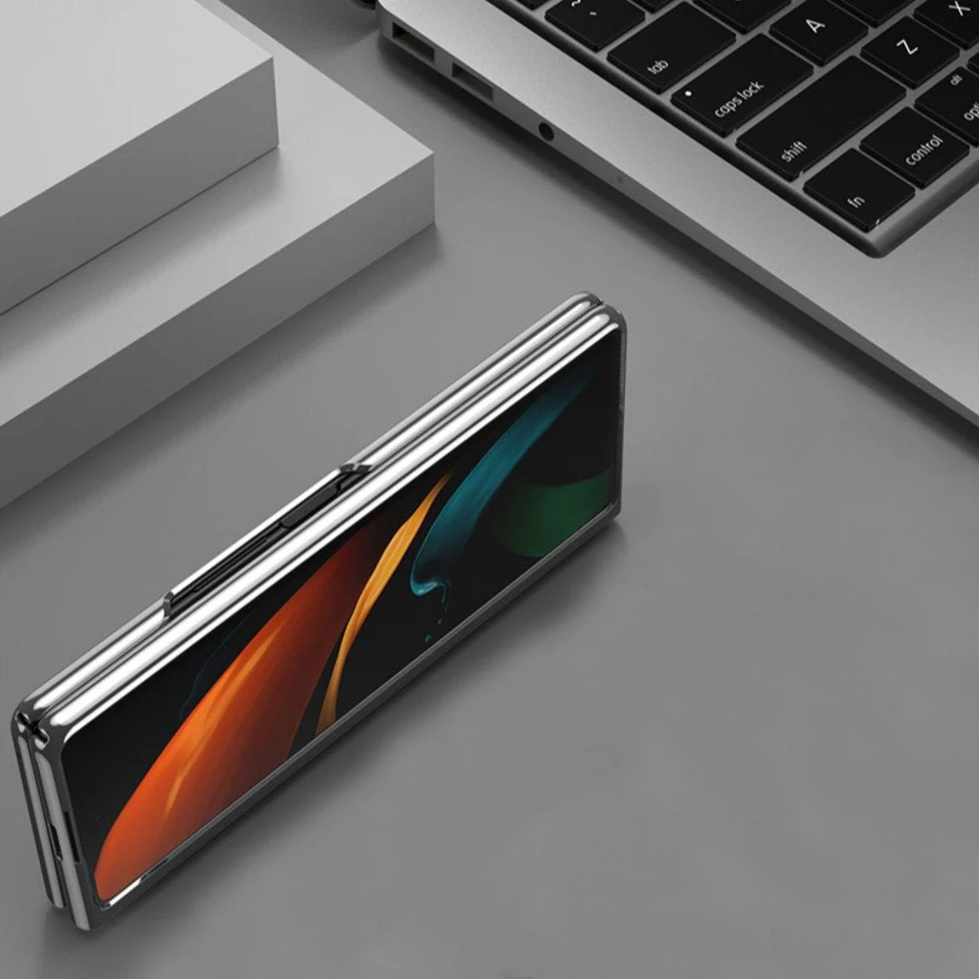 Galaxy Z Fold2 Luxury Colored Strap Glass Case - Image 6