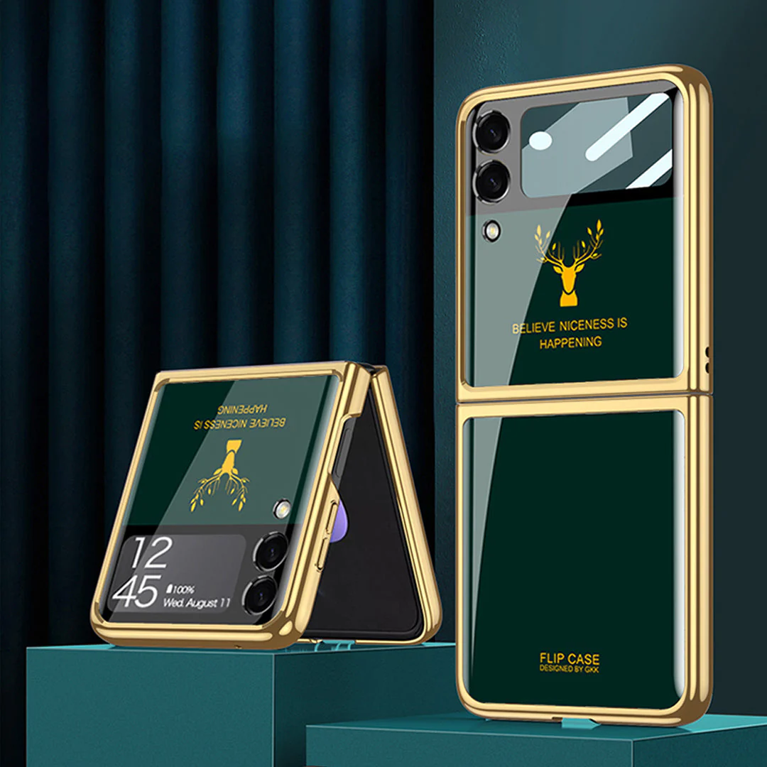 Galaxy Z Flip4 Animal Pattern Glass Case - Image 6