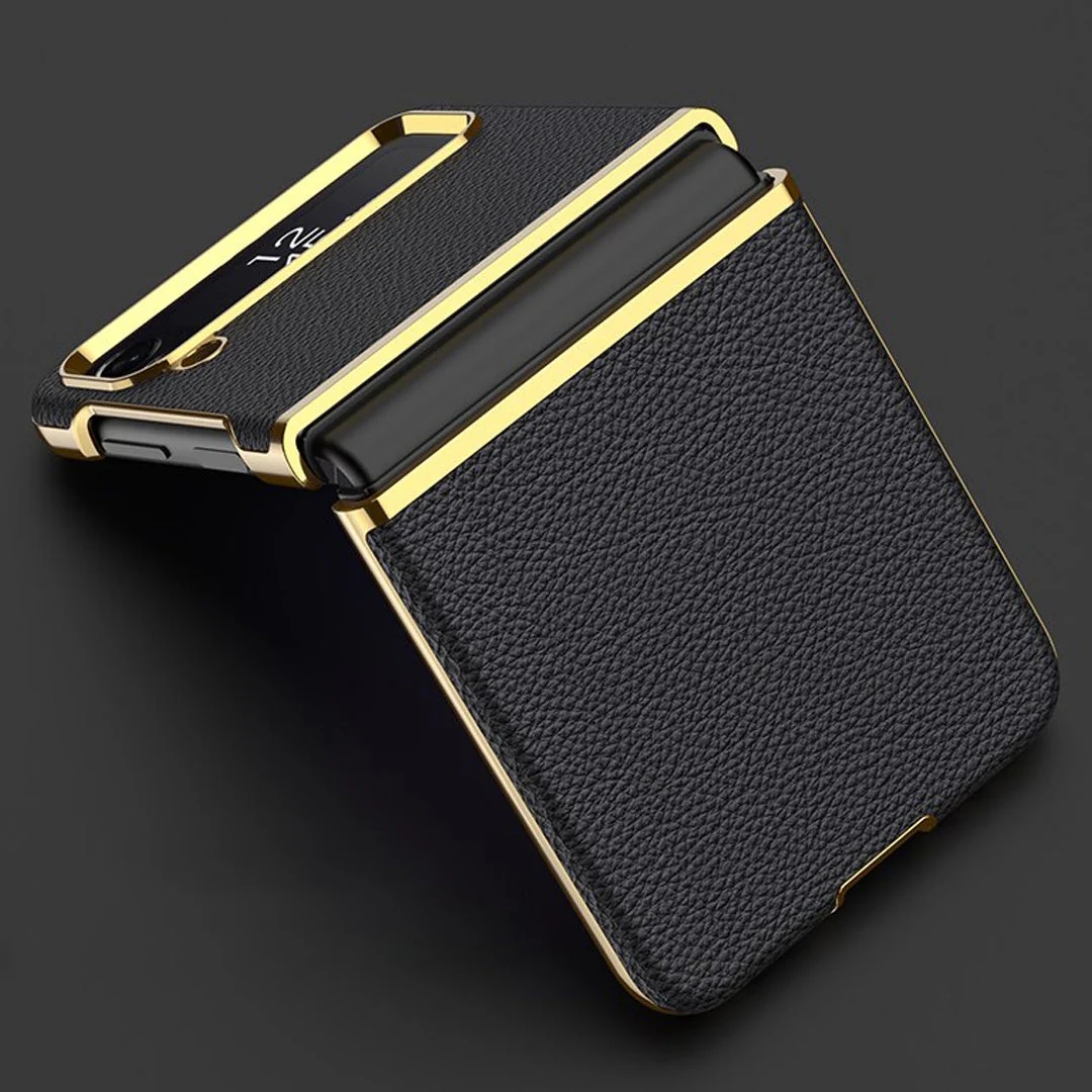 Galaxy Z Flip4 Leather Business Style Canvas Hybrid Case - Image 5