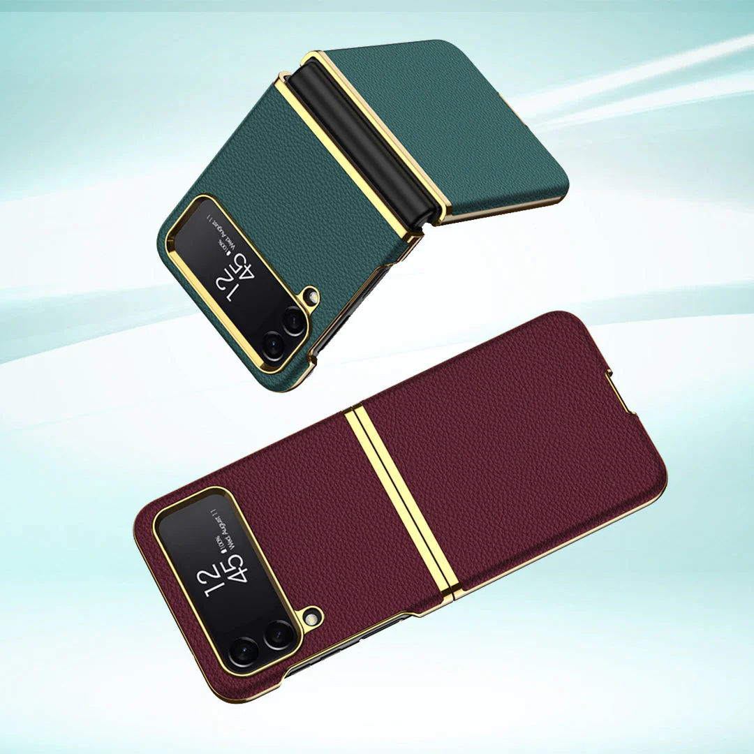 Galaxy Z Flip4 Leather Business Style Canvas Hybrid Case - Image 6