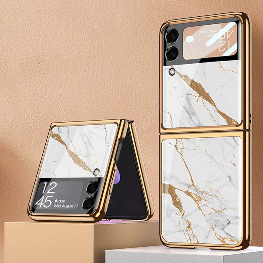 Galaxy Z Flip4 Marble Glass Case - Image 3