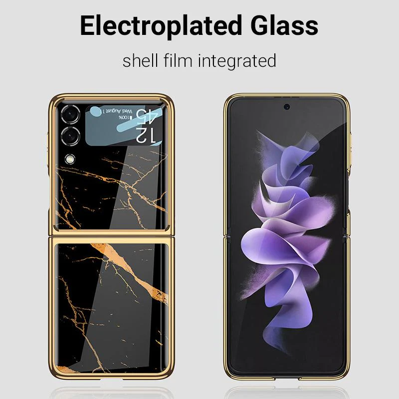 Galaxy Z Flip4 Marble Glass Case - Image 4