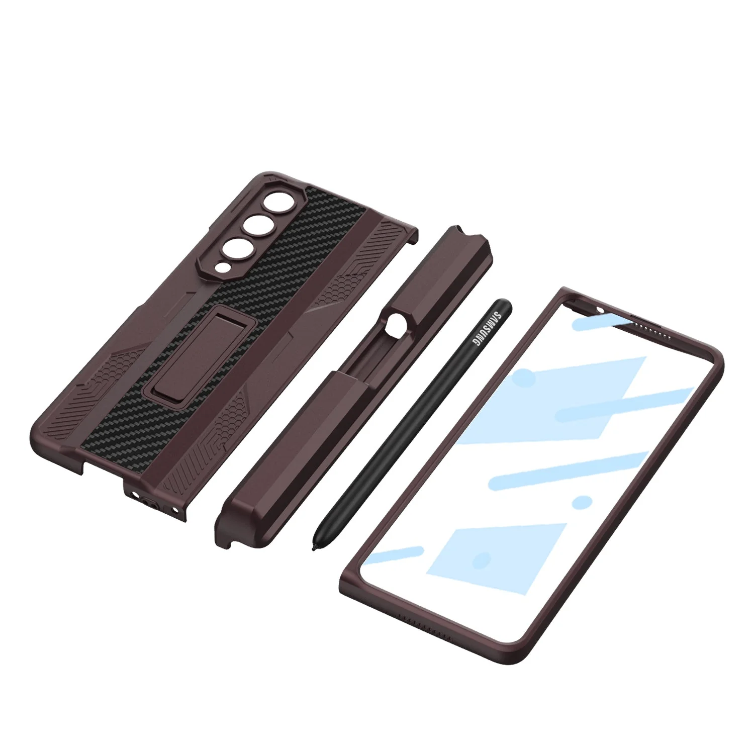 Galaxy Z Fold4 Armor Kickstand Case With Pen Holder - Image 10