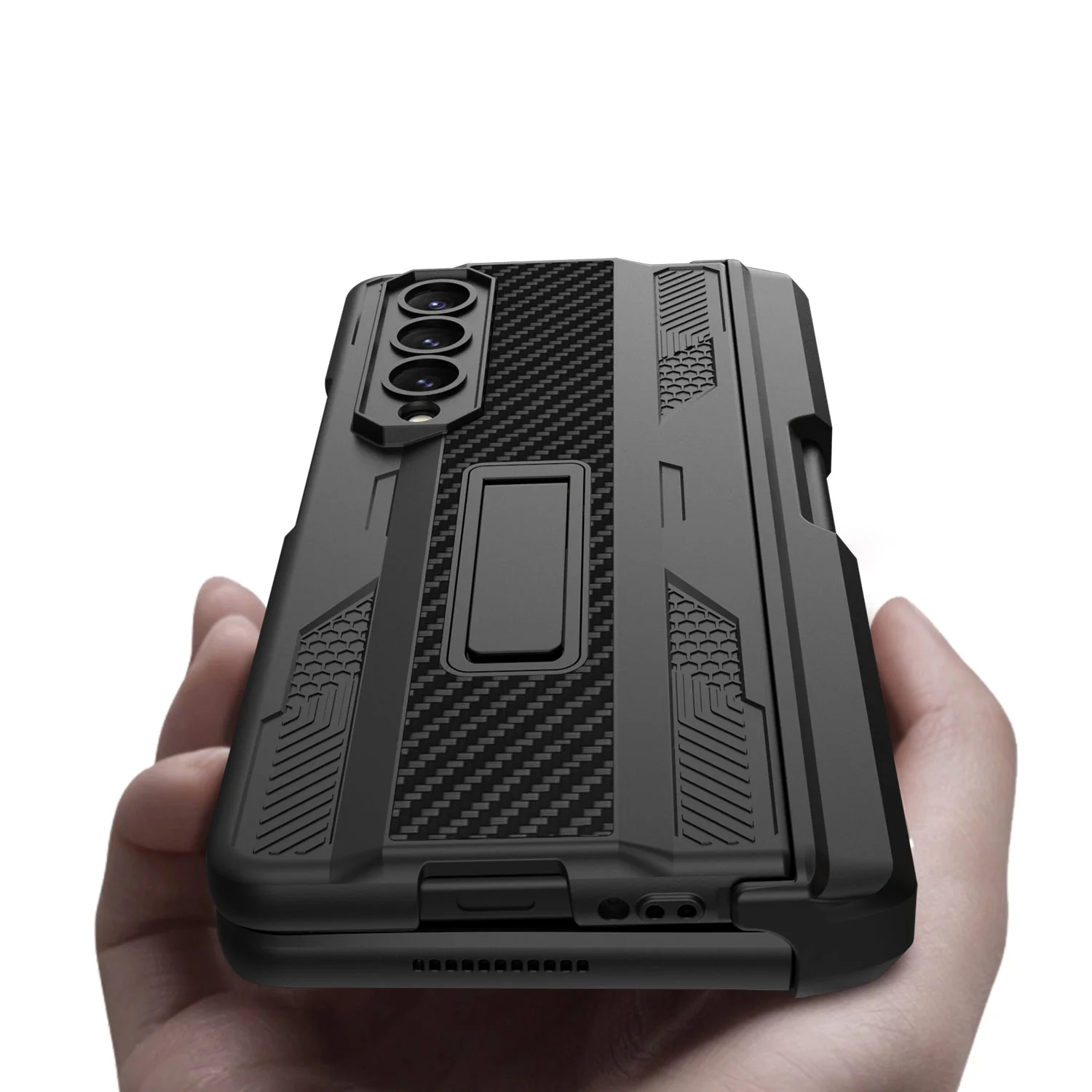 Galaxy Z Fold4 Armor Kickstand Case With Pen Holder - Image 2