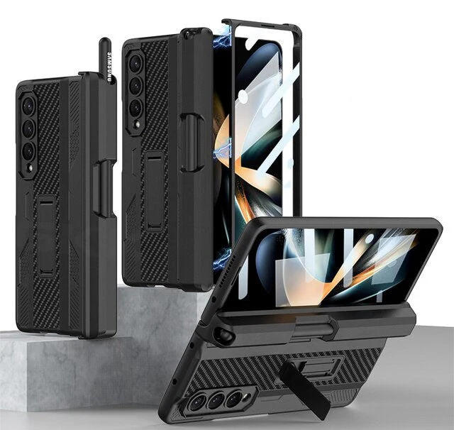 Galaxy Z Fold4 Armor Kickstand Case With Pen Holder - Image 4