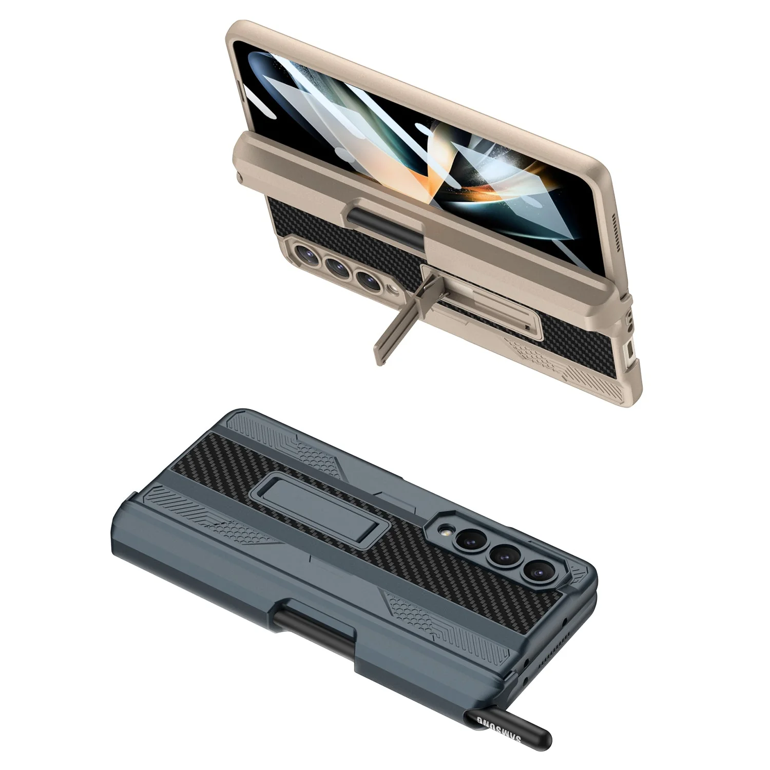 Galaxy Z Fold4 Armor Kickstand Case With Pen Holder - Image 7