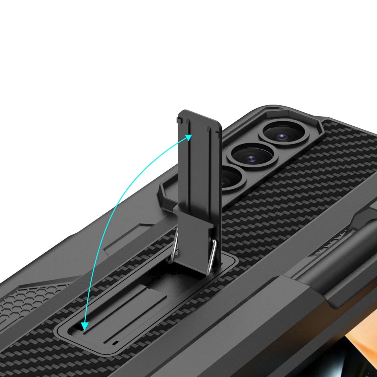 Galaxy Z Fold4 Armor Kickstand Case With Pen Holder - Image 9