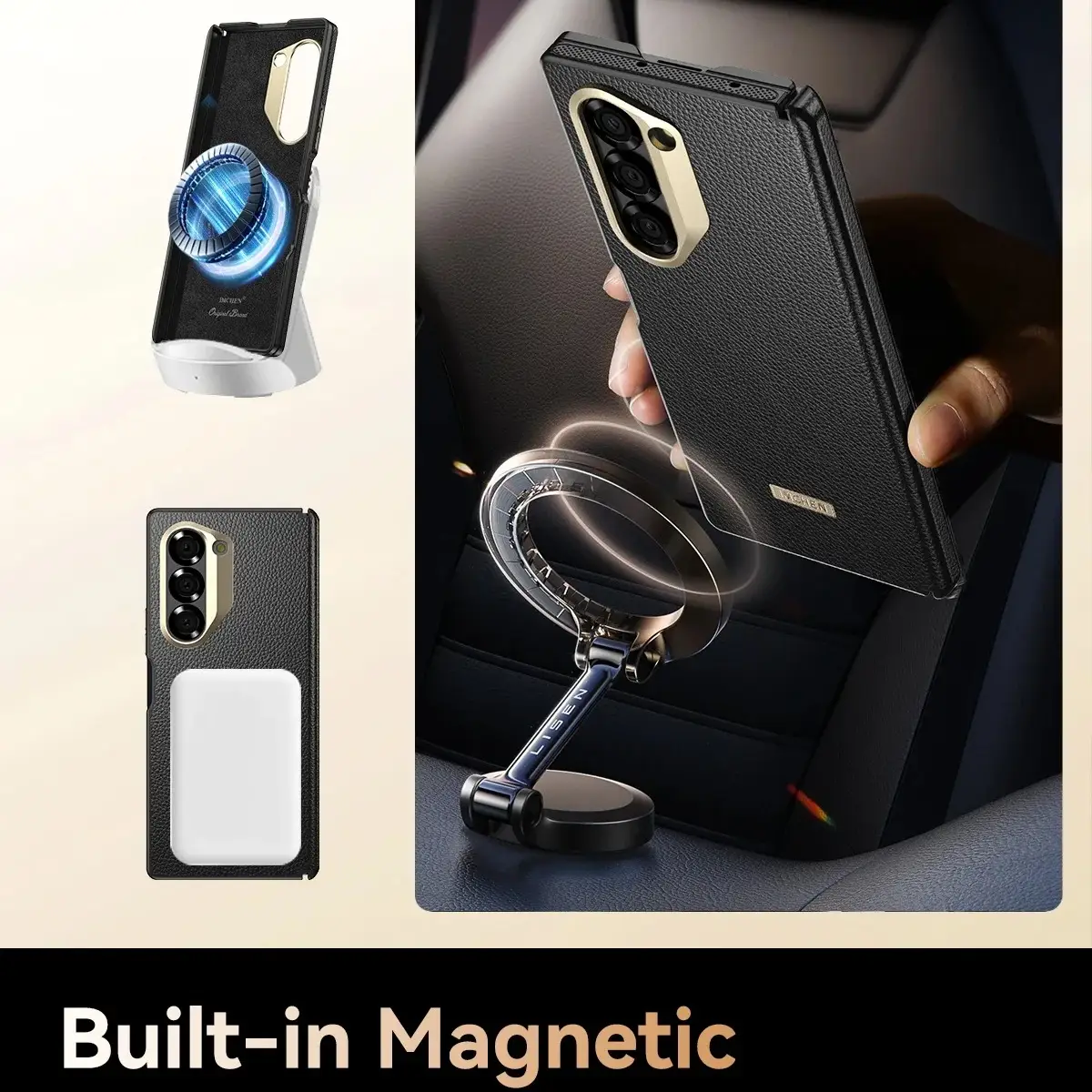 Galaxy Z Fold Series Imperium Regent Leather Armor Case - Image 6