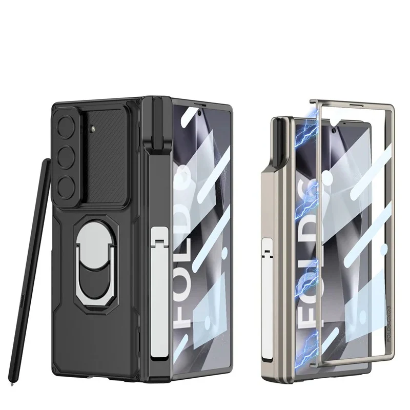 Galaxy Z Fold Series Innovative Folding Hinge Magnetic Bracket Case - Image 3
