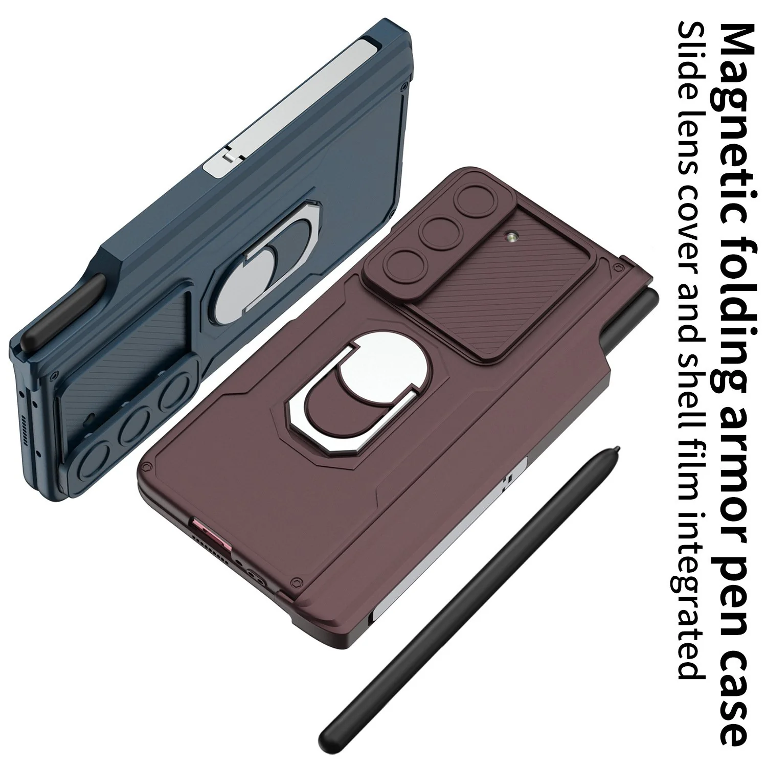 Galaxy Z Fold Series Innovative Folding Hinge Magnetic Bracket Case - Image 9