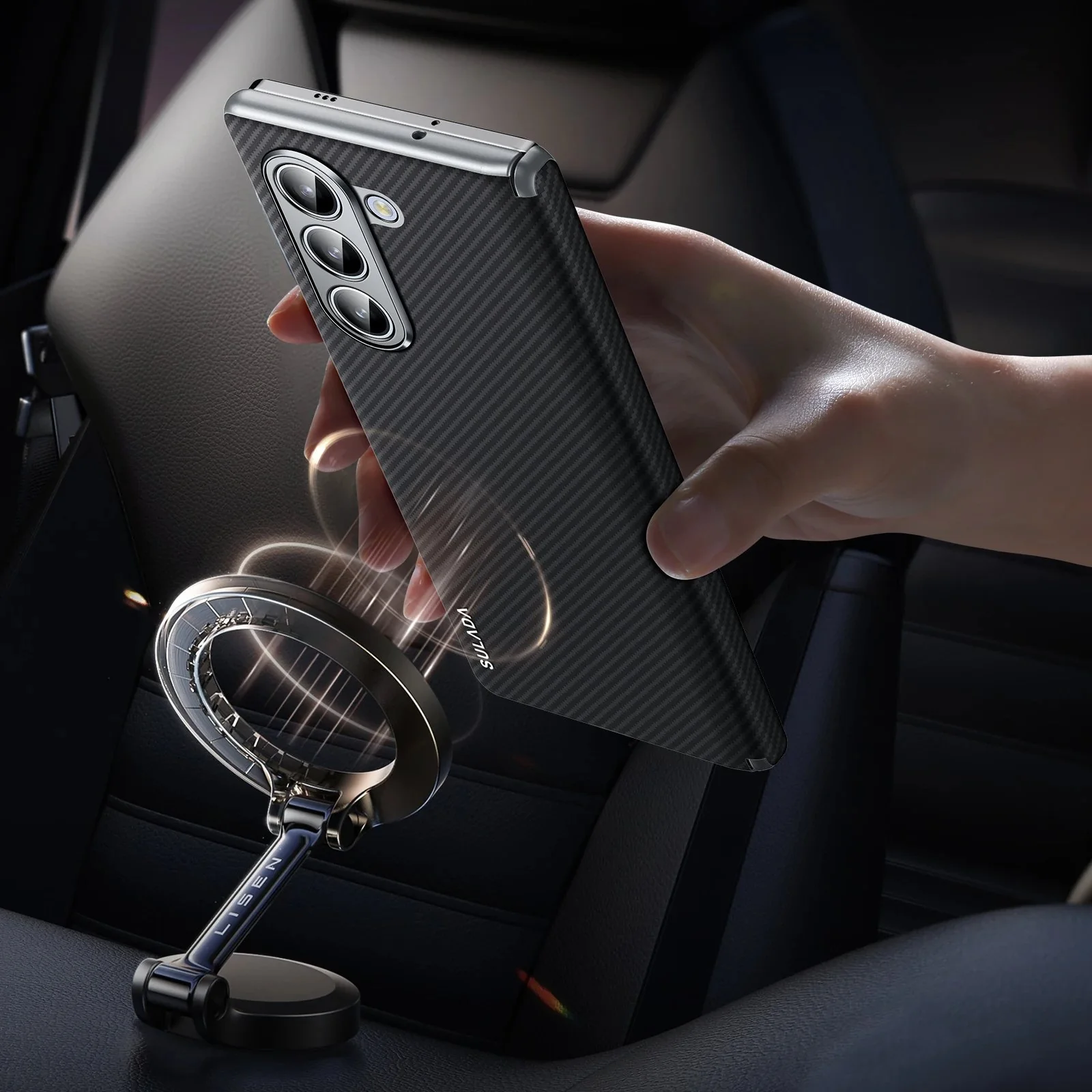 Galaxy Z Fold Series Luxury Carbon Fiber Magnetic Case - Image 3