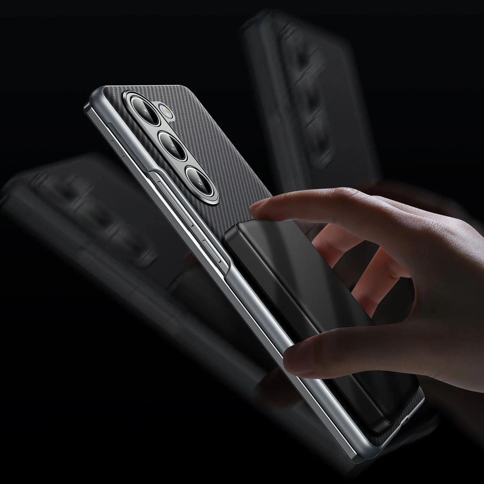 Galaxy Z Fold Series Luxury Carbon Fiber Magnetic Case - Image 4