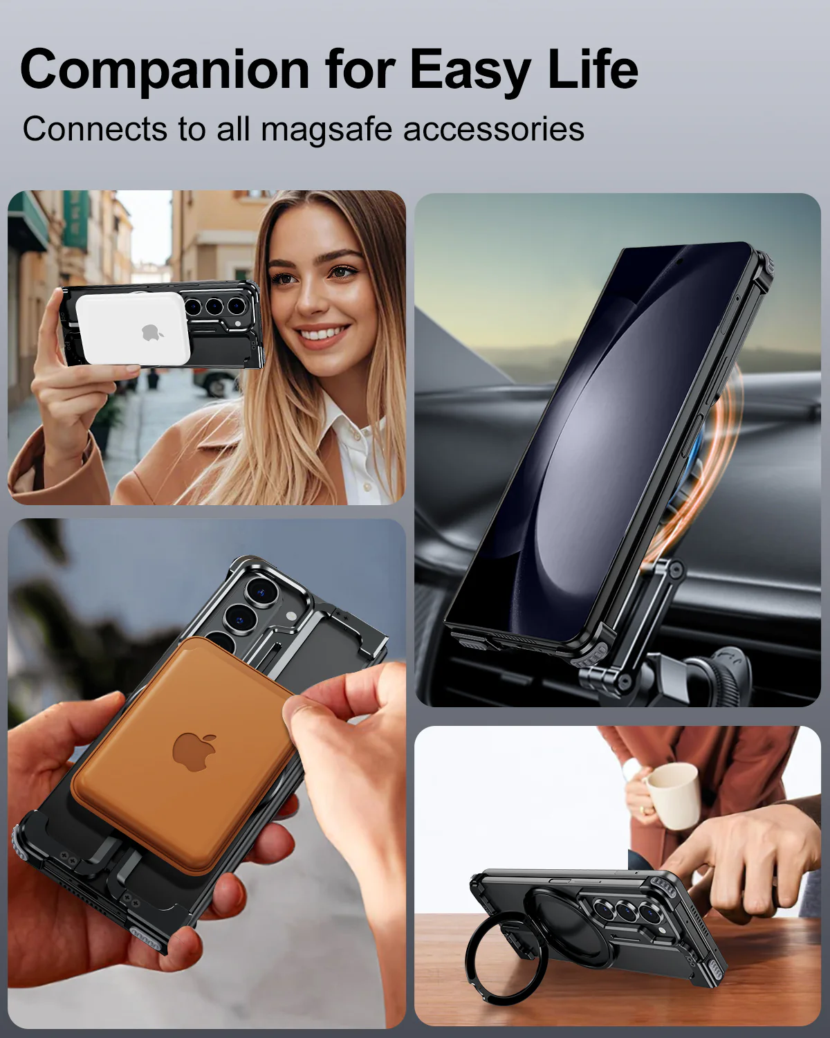 Galaxy Z Fold Series Pivot Guard Magnetic Ring Stand Case - Image 11