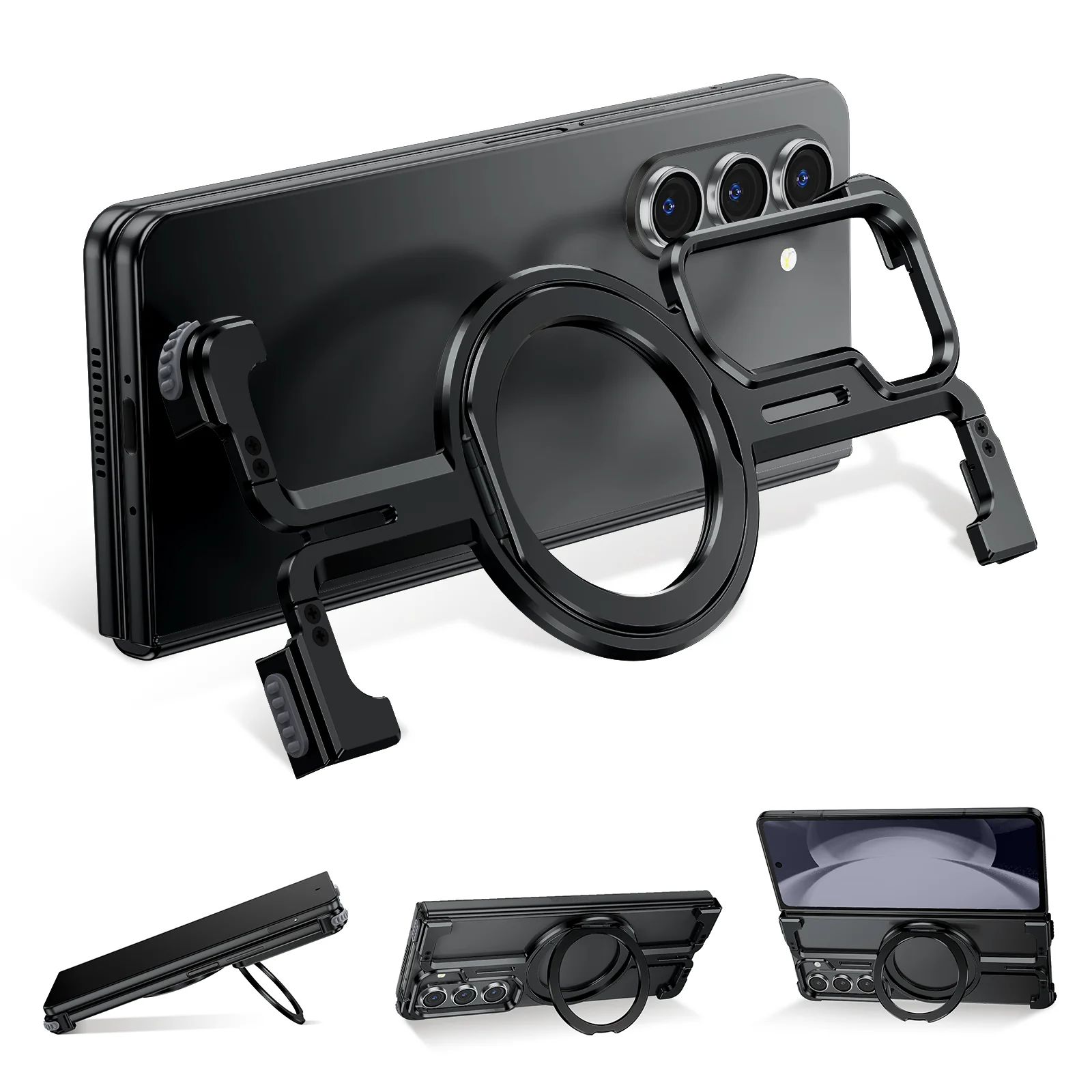 Galaxy Z Fold Series Pivot Guard Magnetic Ring Stand Case - Image 6
