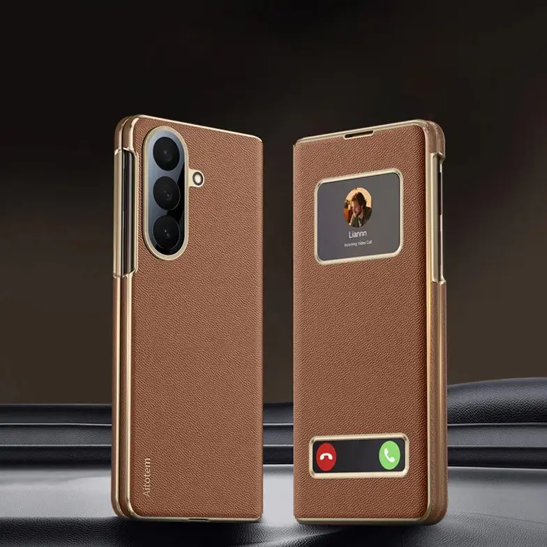 Galaxy Z Fold Series Prestige Smart Window Leather Case - Image 3