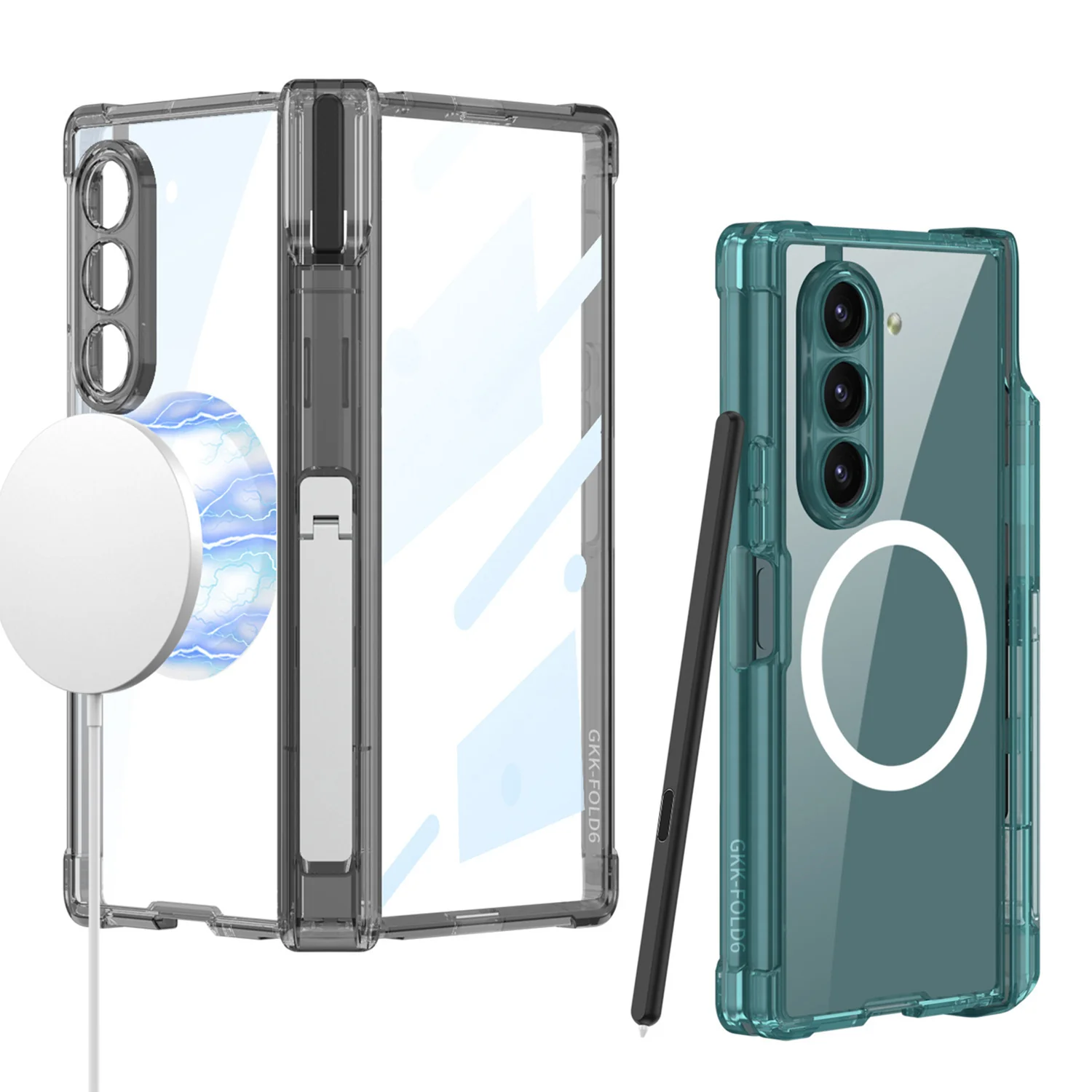 Galaxy Z Fold Series Sleek Airbag Shaft Magnetic Bracket Case - Image 5