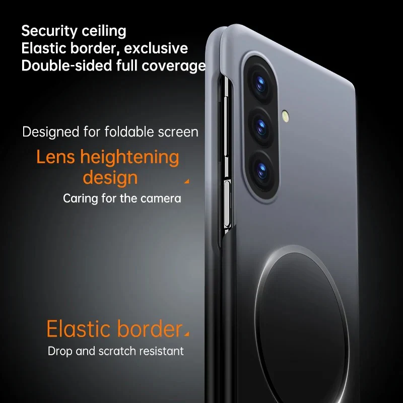 Galaxy Z Fold Series Tech Style Magnetic Ring Case - Image 3