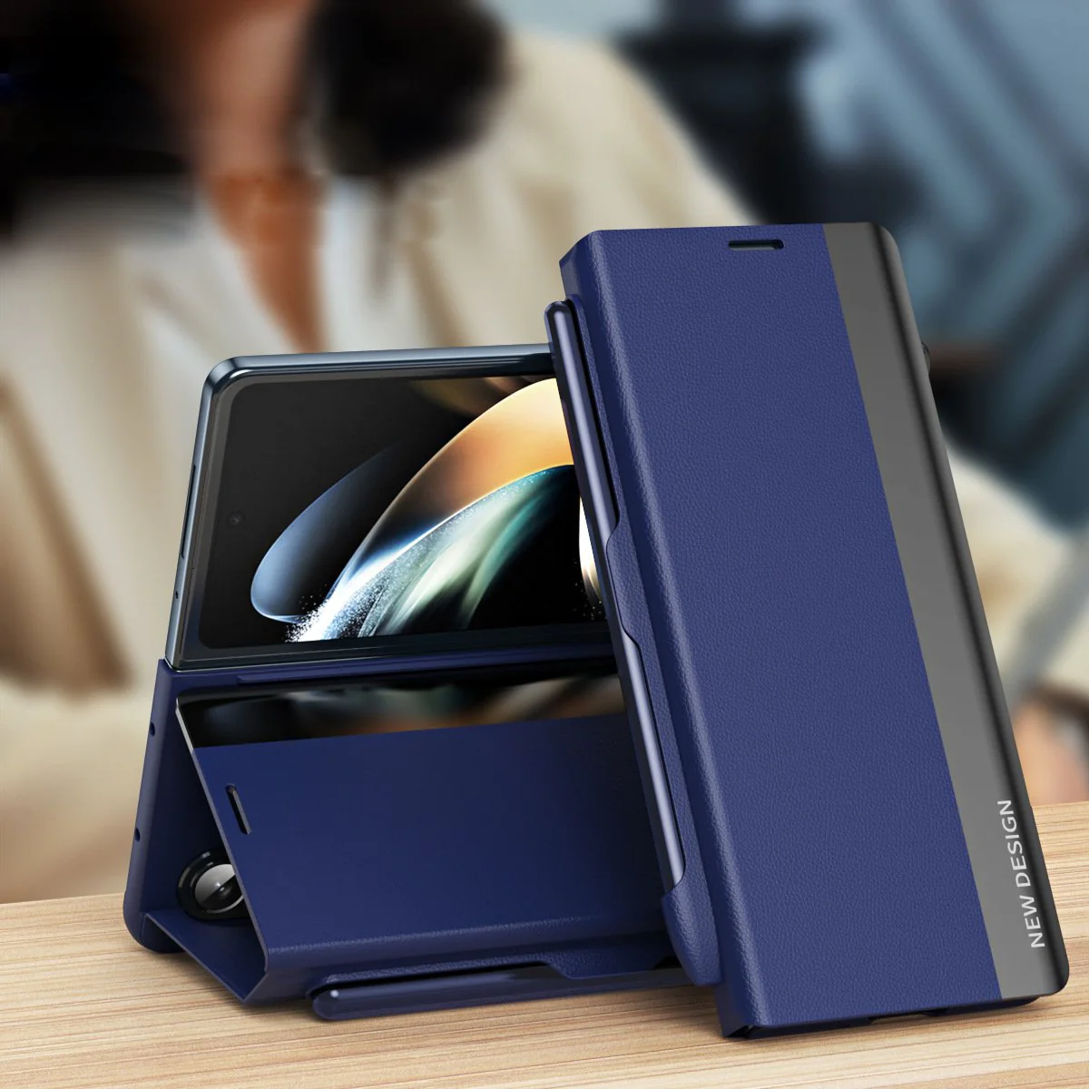 Galaxy Z Fold Series Ultimate Elegance Shockproof Leather Case - Image 4