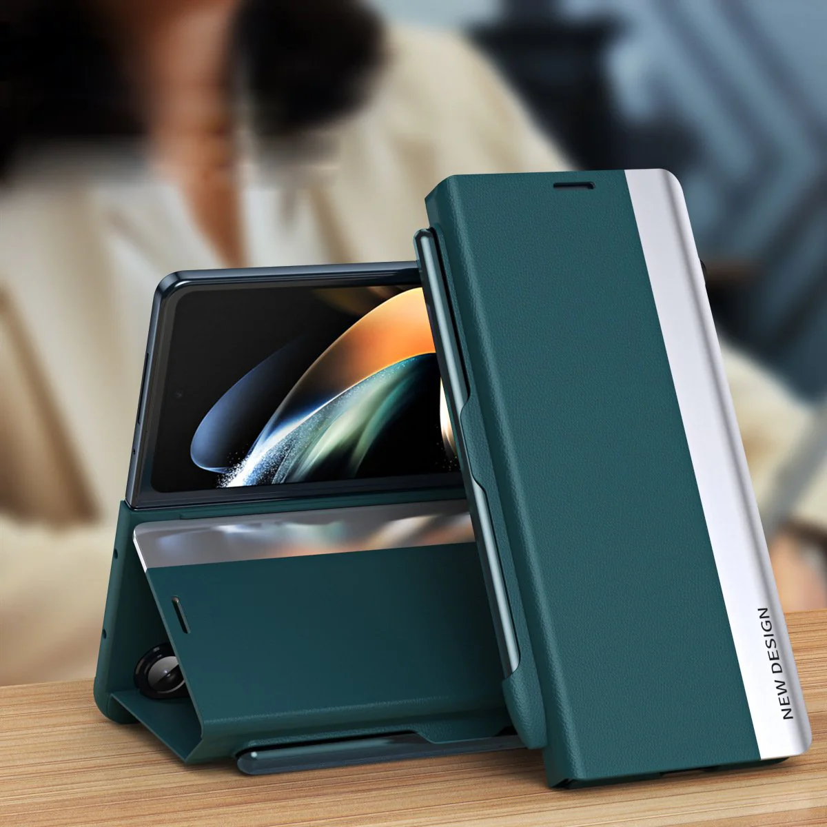 Galaxy Z Fold Series Ultimate Elegance Shockproof Leather Case - Image 5