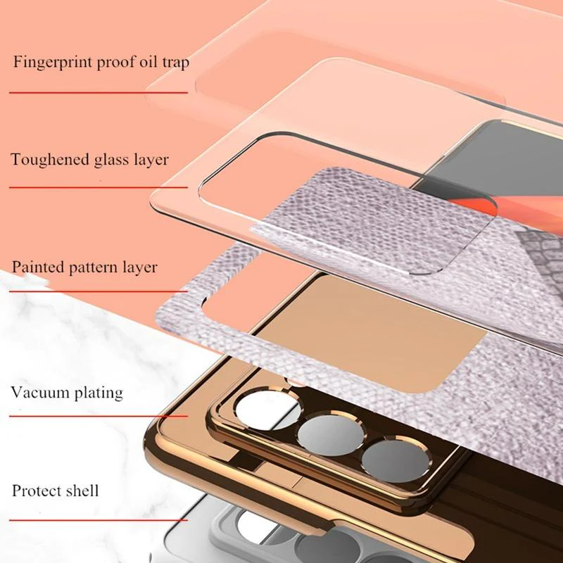 Galaxy Z Fold2 Luxury Printed Glass Case - Image 4