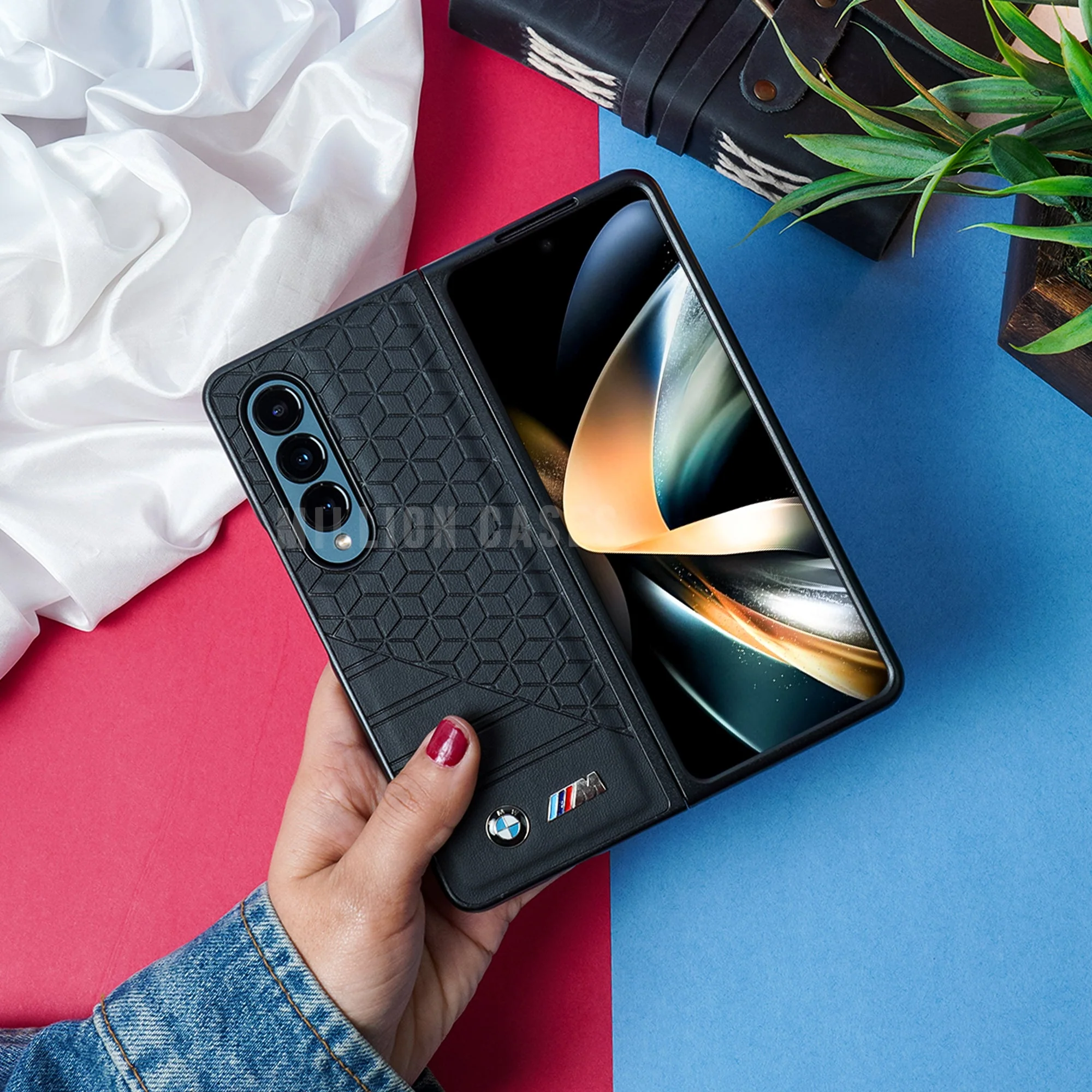 Galaxy Z Fold3 BMW Cube Pattern Design Case - Image 5