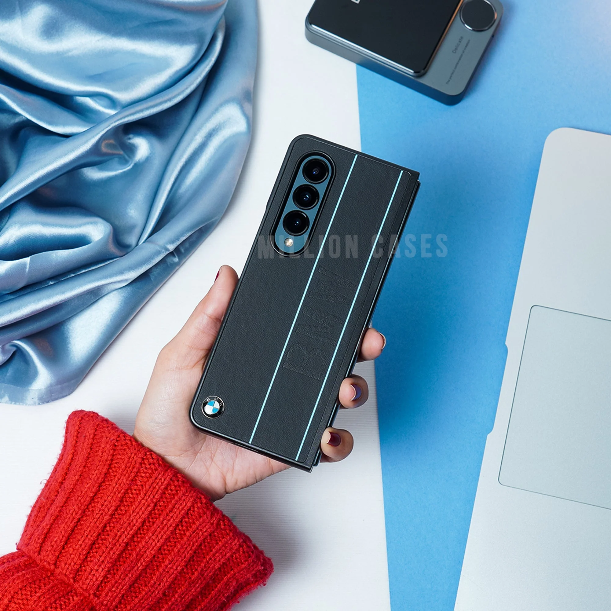 Galaxy Z Fold3 BMW Luxury Logo Stripe Case - Image 11