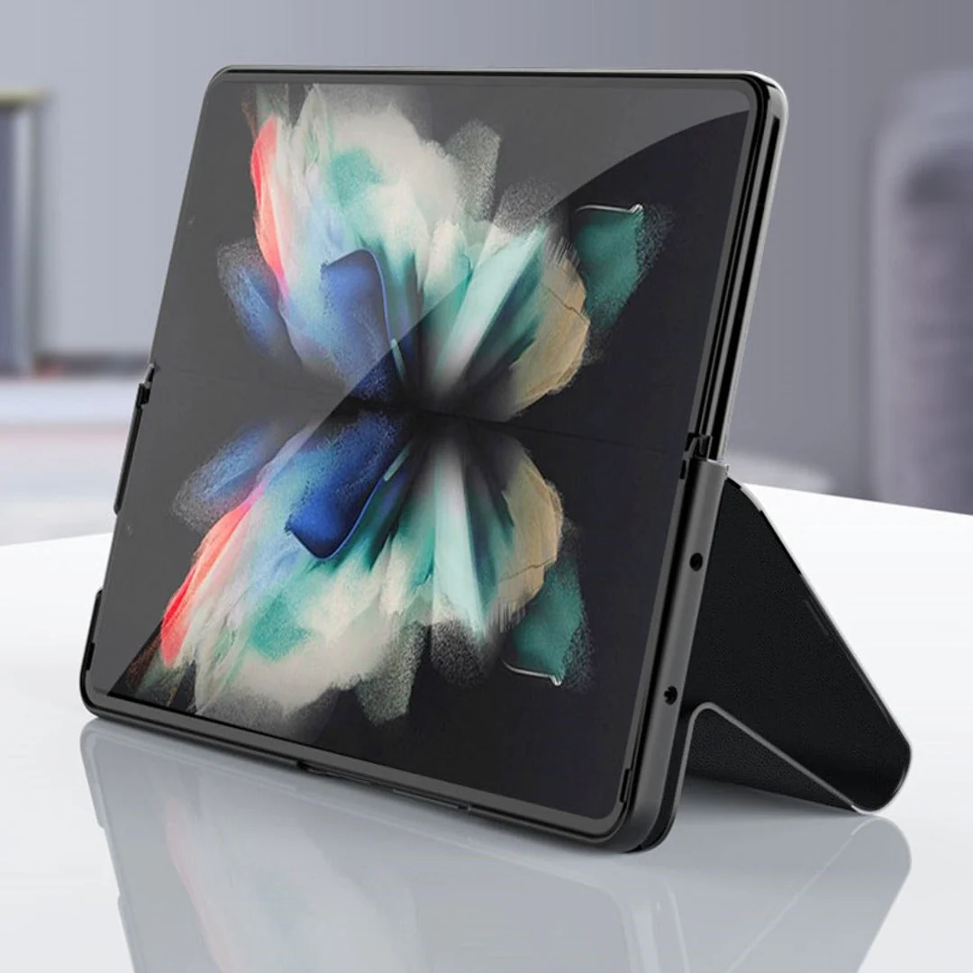 Galaxy Z Fold3 Colored Strap Leather Flip Case - Image 5