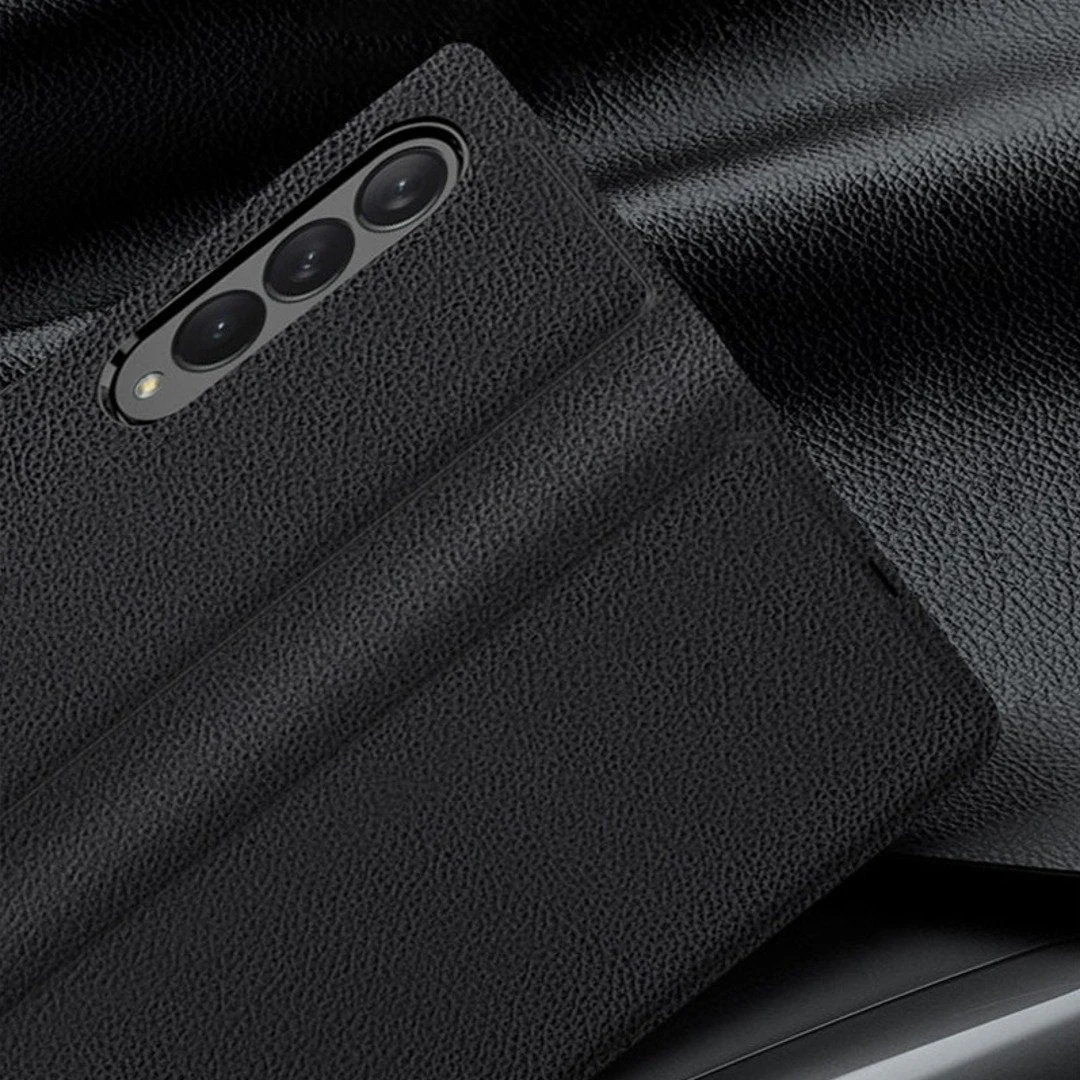 Galaxy Z Fold3 Colored Strap Leather Flip Case - Image 6
