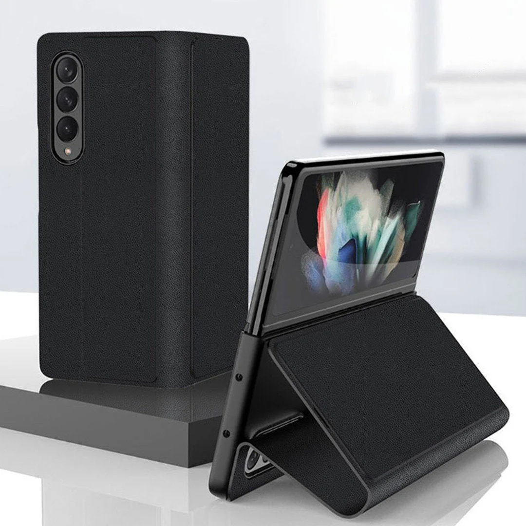 Galaxy Z Fold3 Leather Texture Flip Case - Image 2