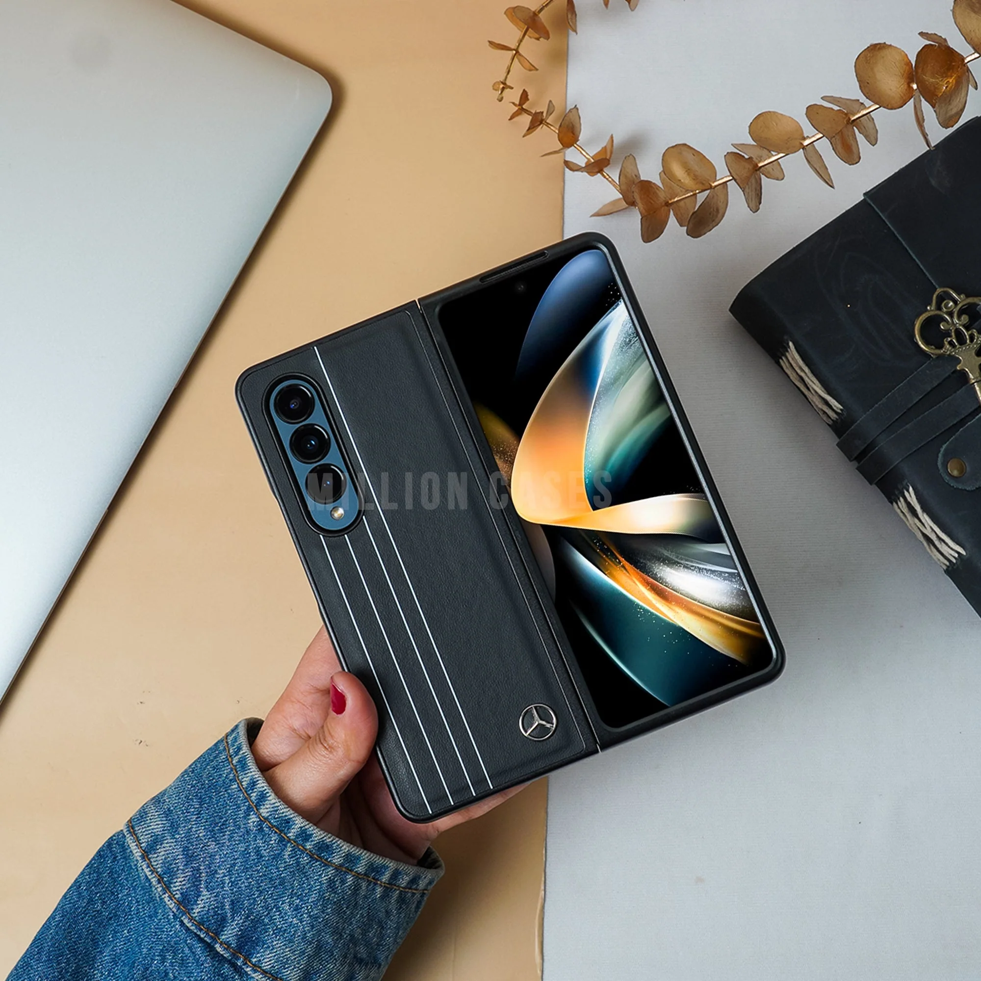 Galaxy Z Fold3 Mercedes Logo Design Case - Image 2