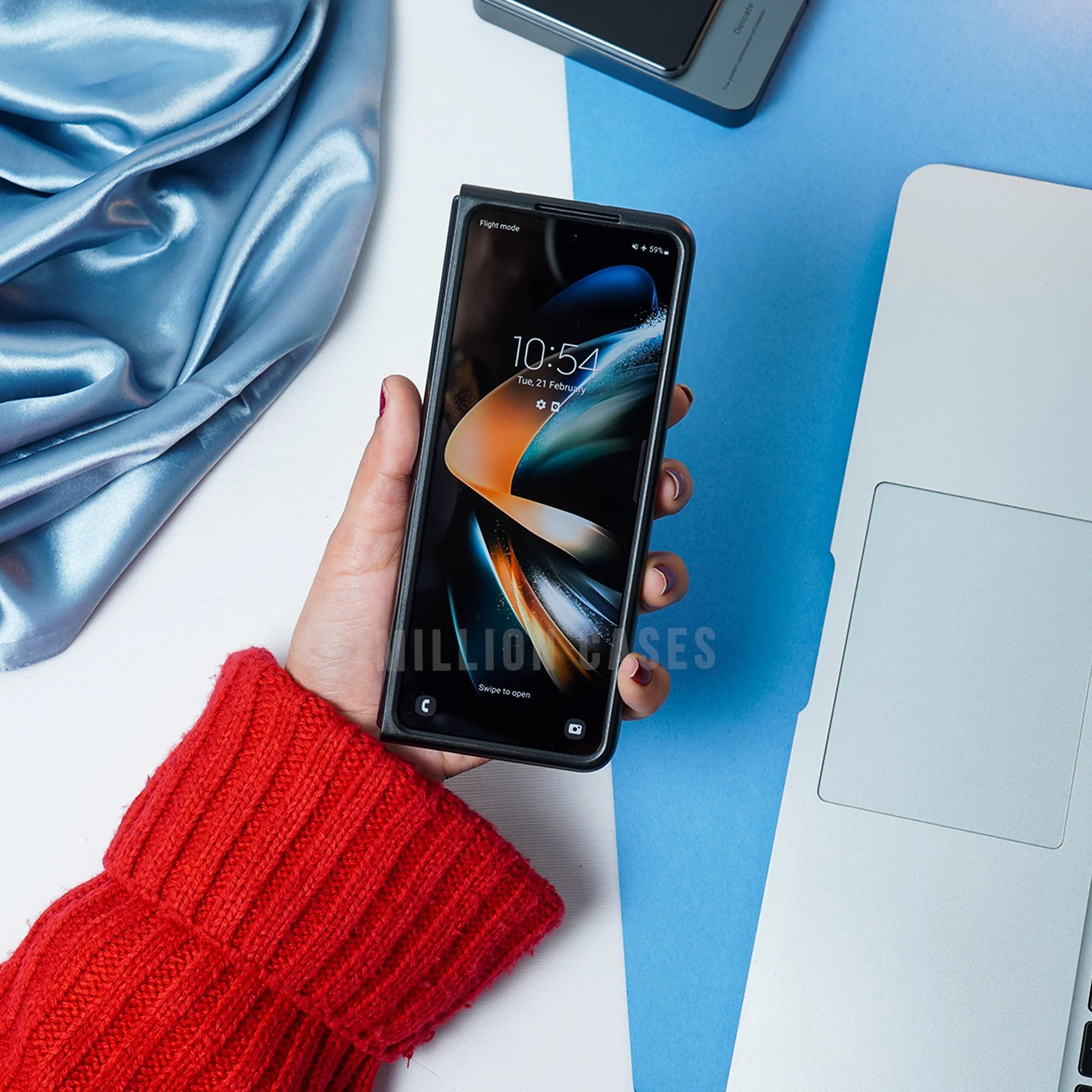 Galaxy Z Fold Series Luxurious Logo Stripe Case - Image 11