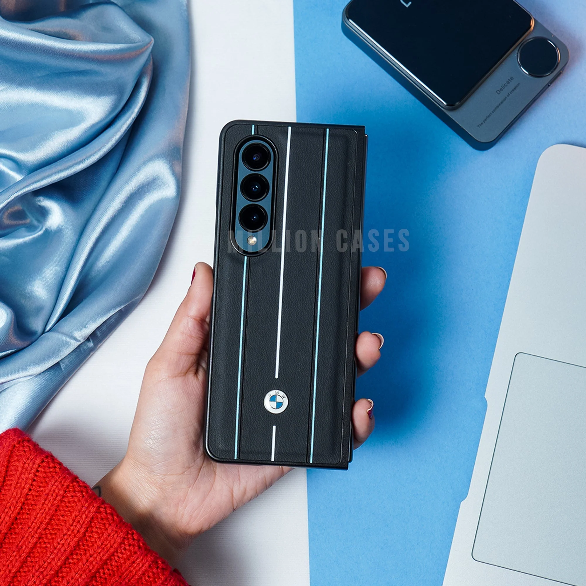 Galaxy Z Fold Series Luxurious Logo Stripe Case - Image 6