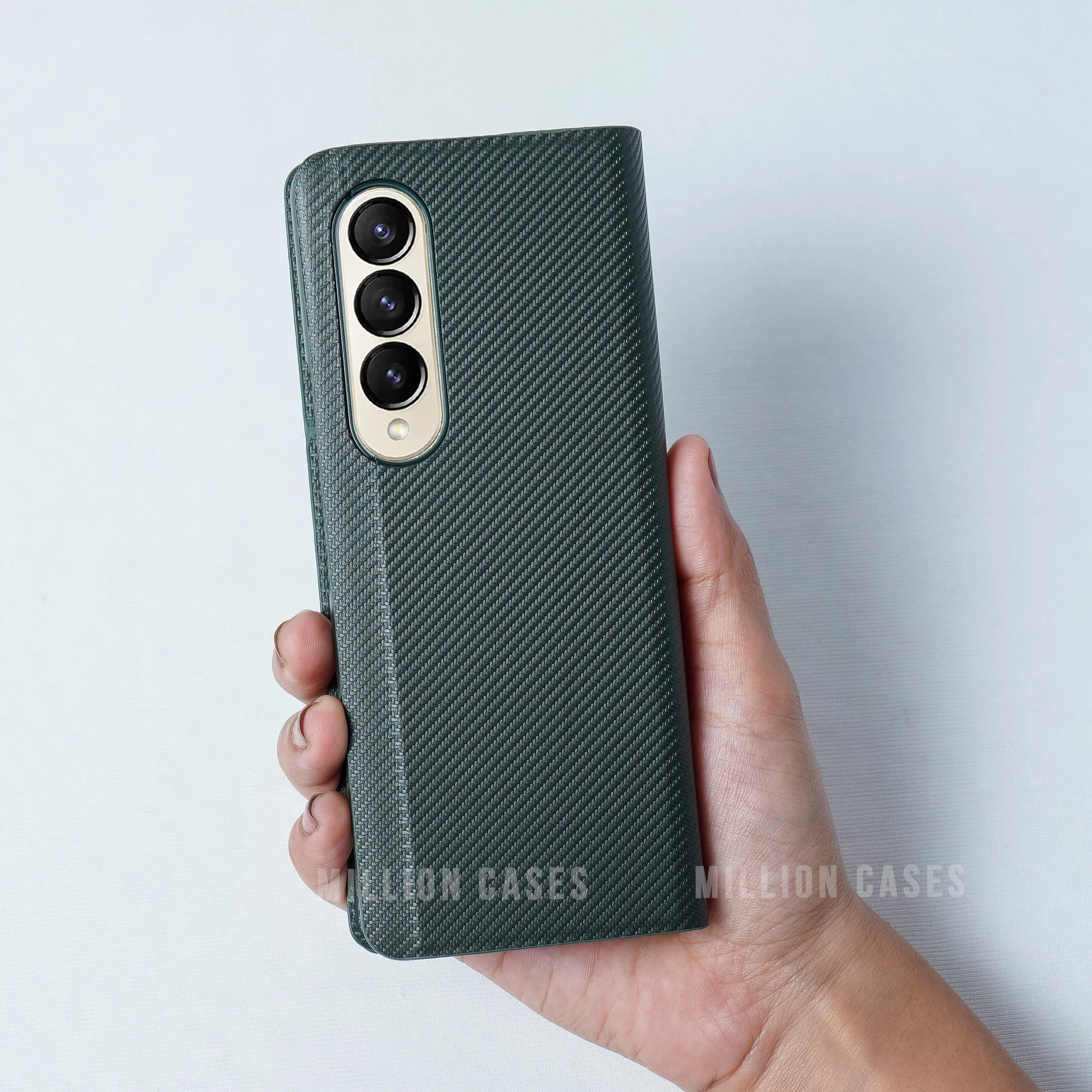 Galaxy Z Fold4 Carbon Fiber Leather Case - Image 3
