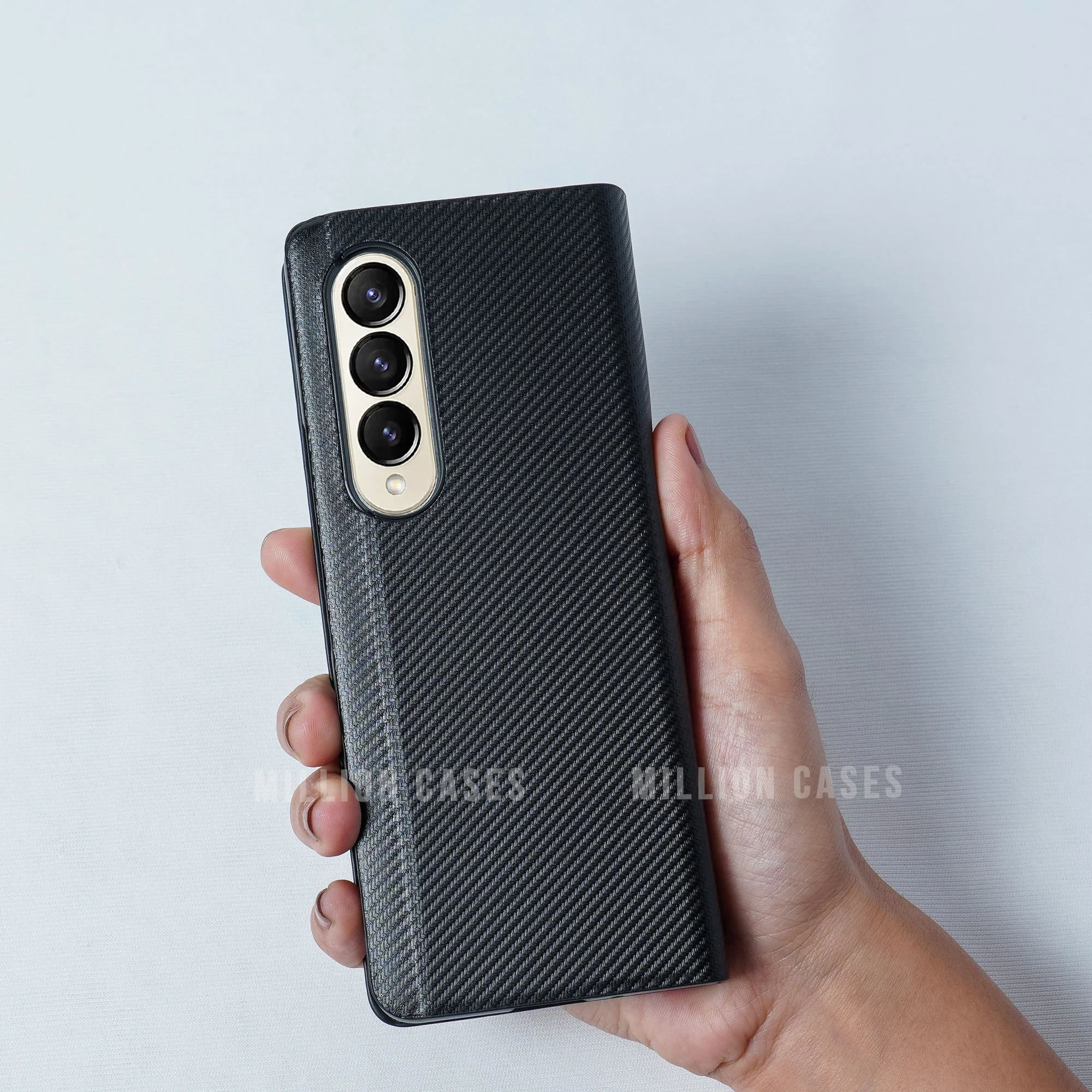 Galaxy Z Fold4 Carbon Fiber Leather Case - Image 6