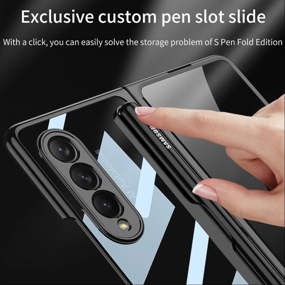 Galaxy Z Fold4 Transparent Pen Slot Folding Case - Image 8