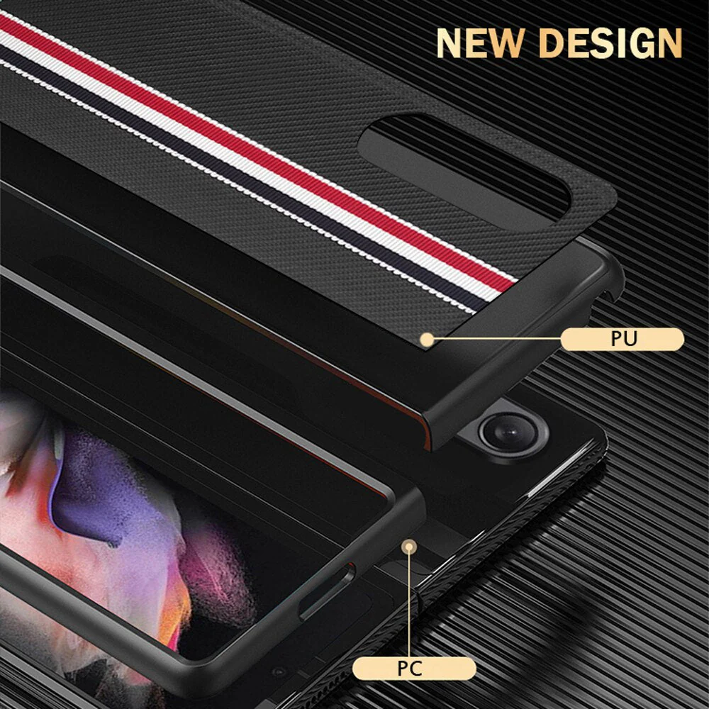 Galaxy Z Fold4 Luxury Leather Splice Case - Image 6