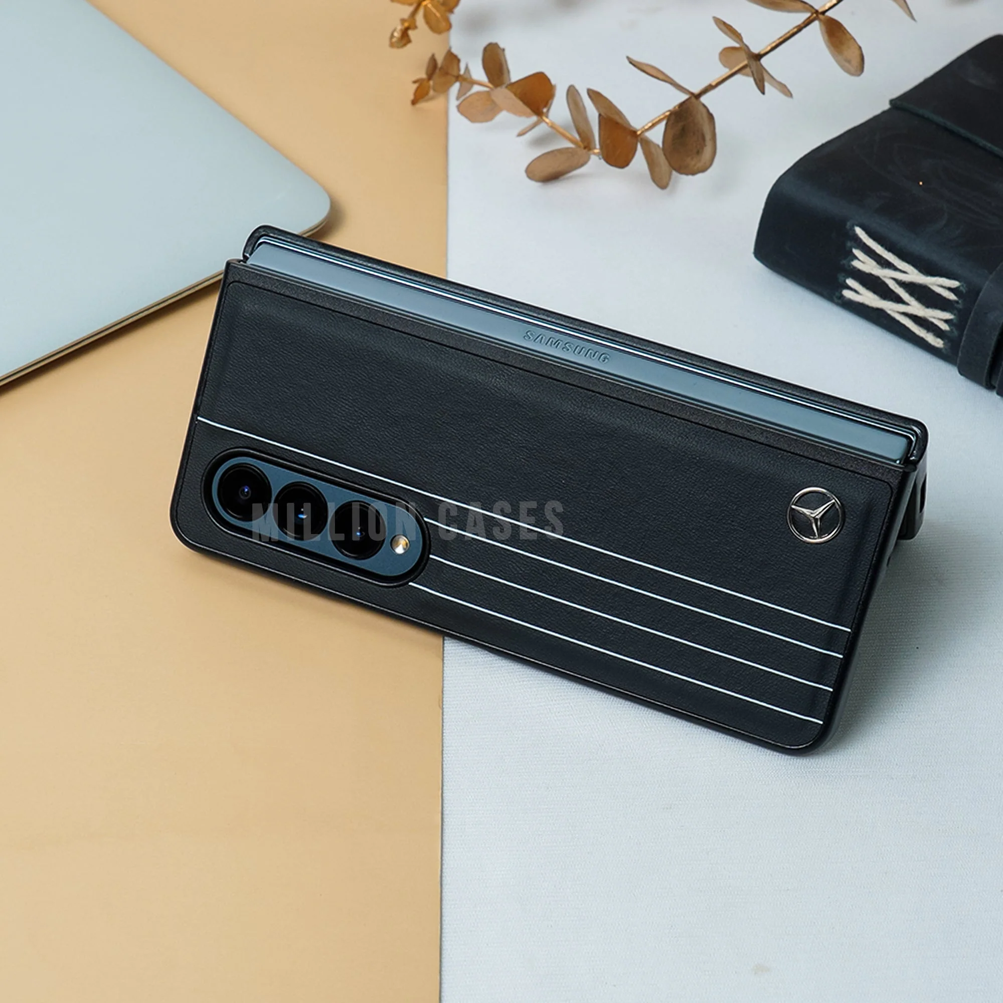 Galaxy Z Fold Series Premium Logo Stripes Design Case - Image 3
