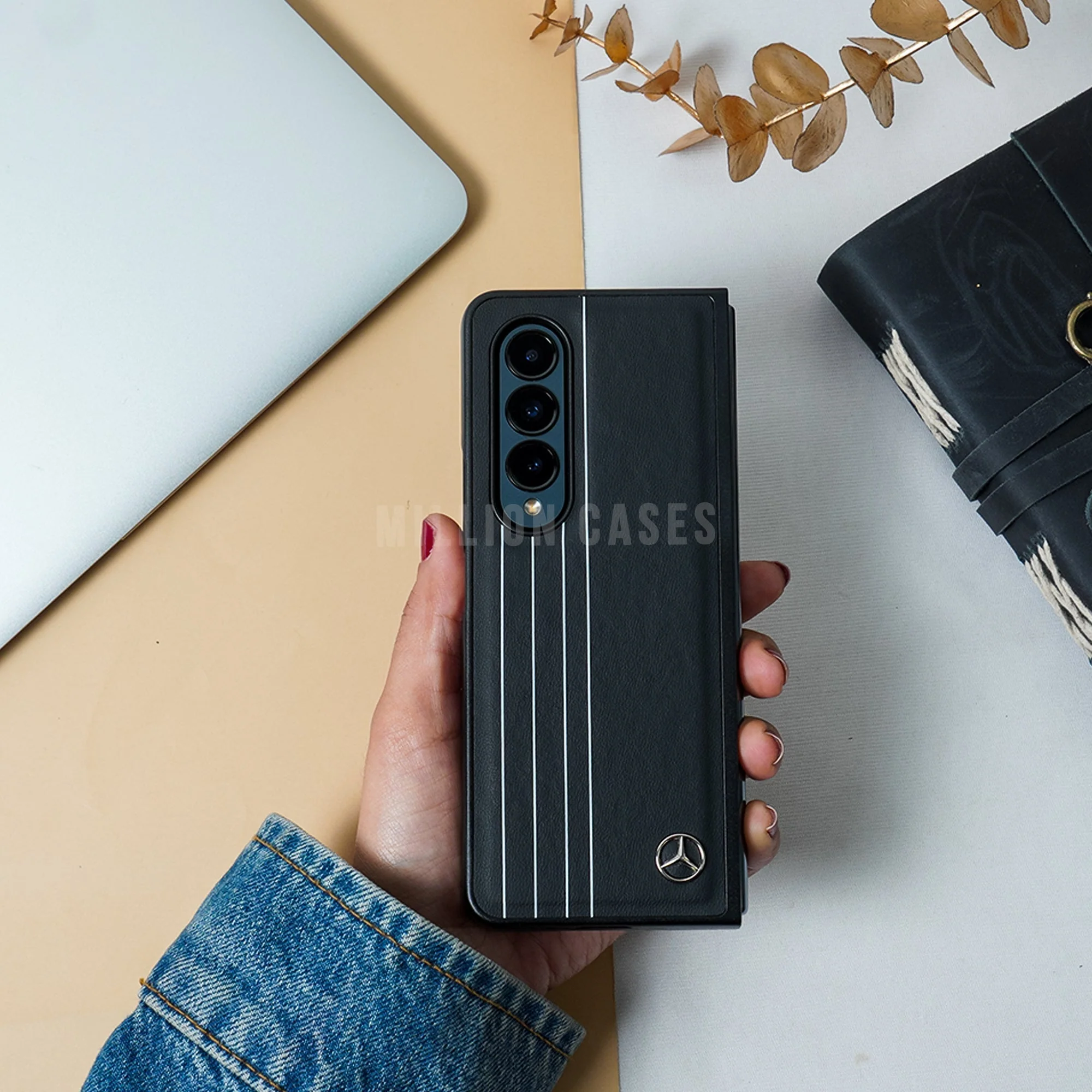 Galaxy Z Fold Series Premium Logo Stripes Design Case - Image 5