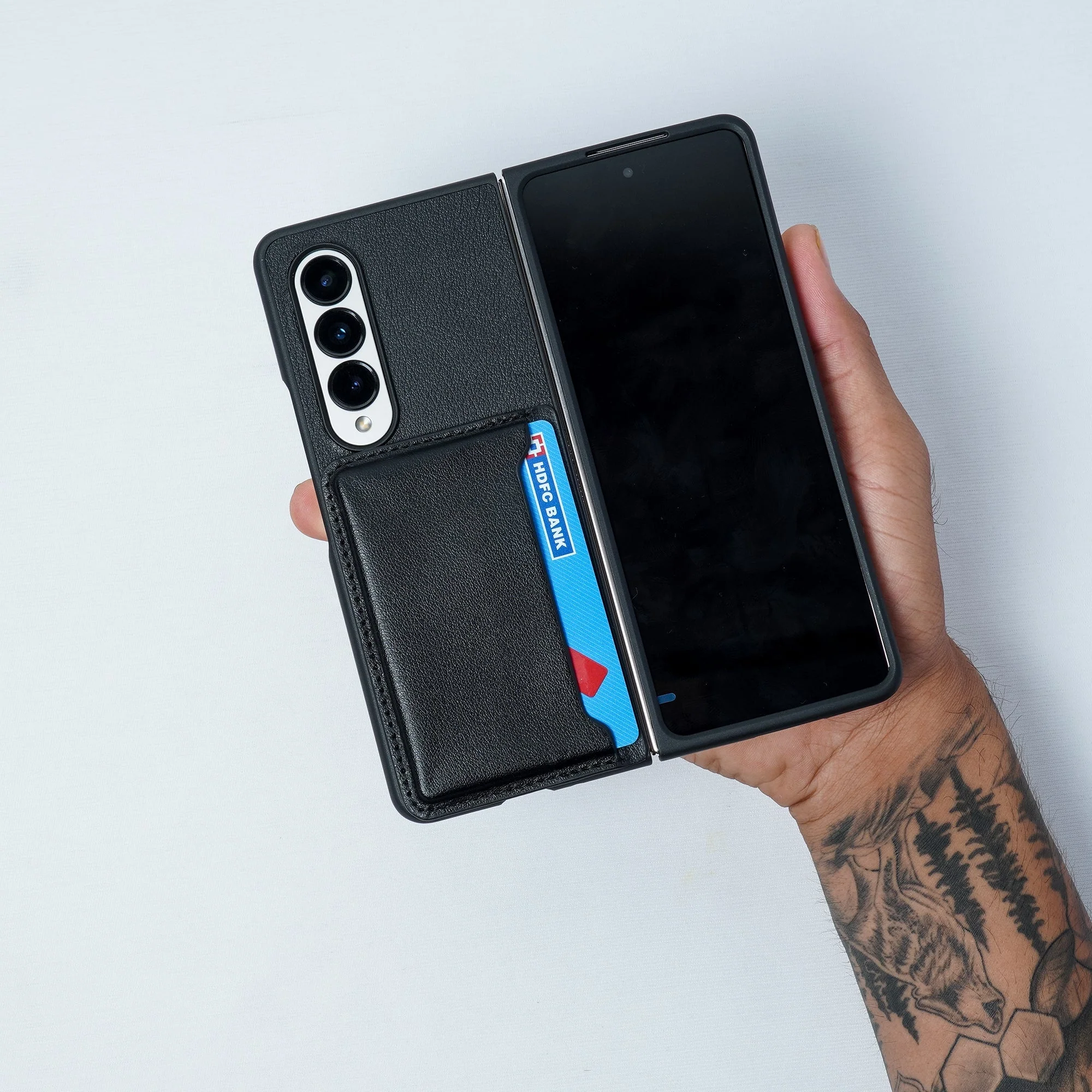 Galaxy Z Fold4 PU Leather Card Slot Wallet Case - Image 4