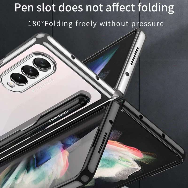 Galaxy Z Fold4 Transparent Pen Slot Folding Case - Image 10