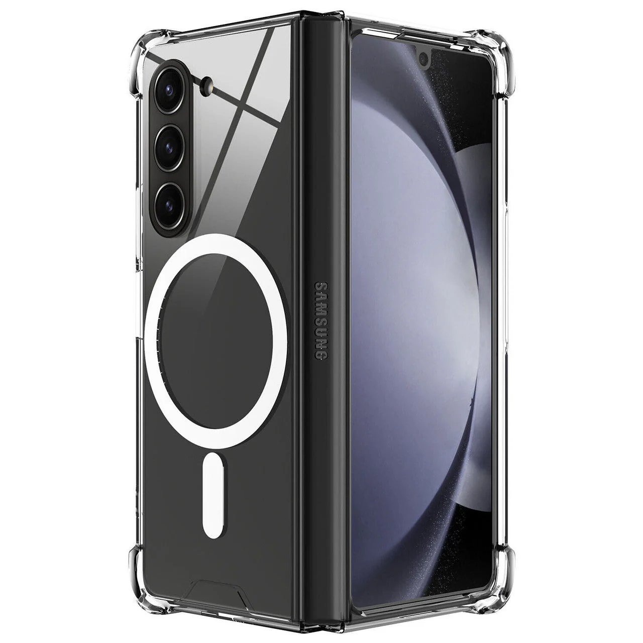 Galaxy Z Fold5 Anti-Knock TPU Transparent MagSafe Case - Image 3