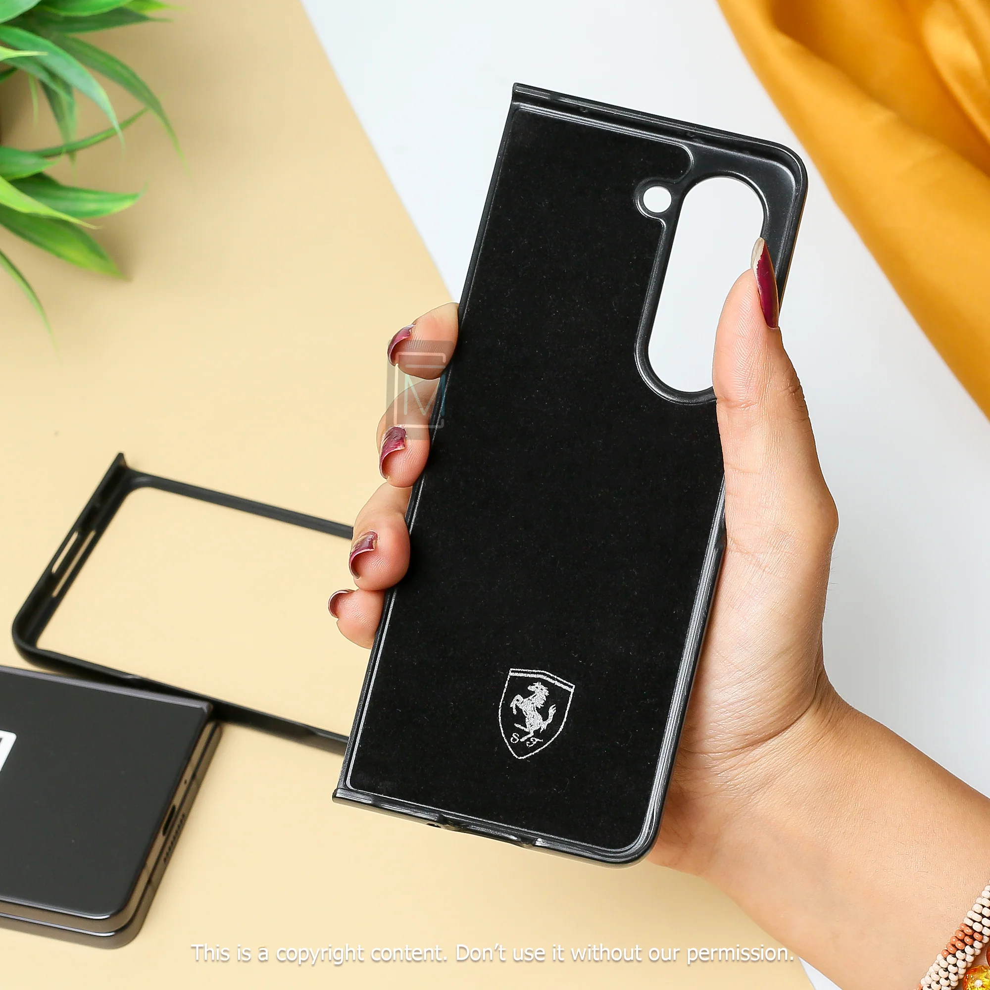 Galaxy Z Fold5 Ferrari Logo Suitcase Line Design case - Image 3