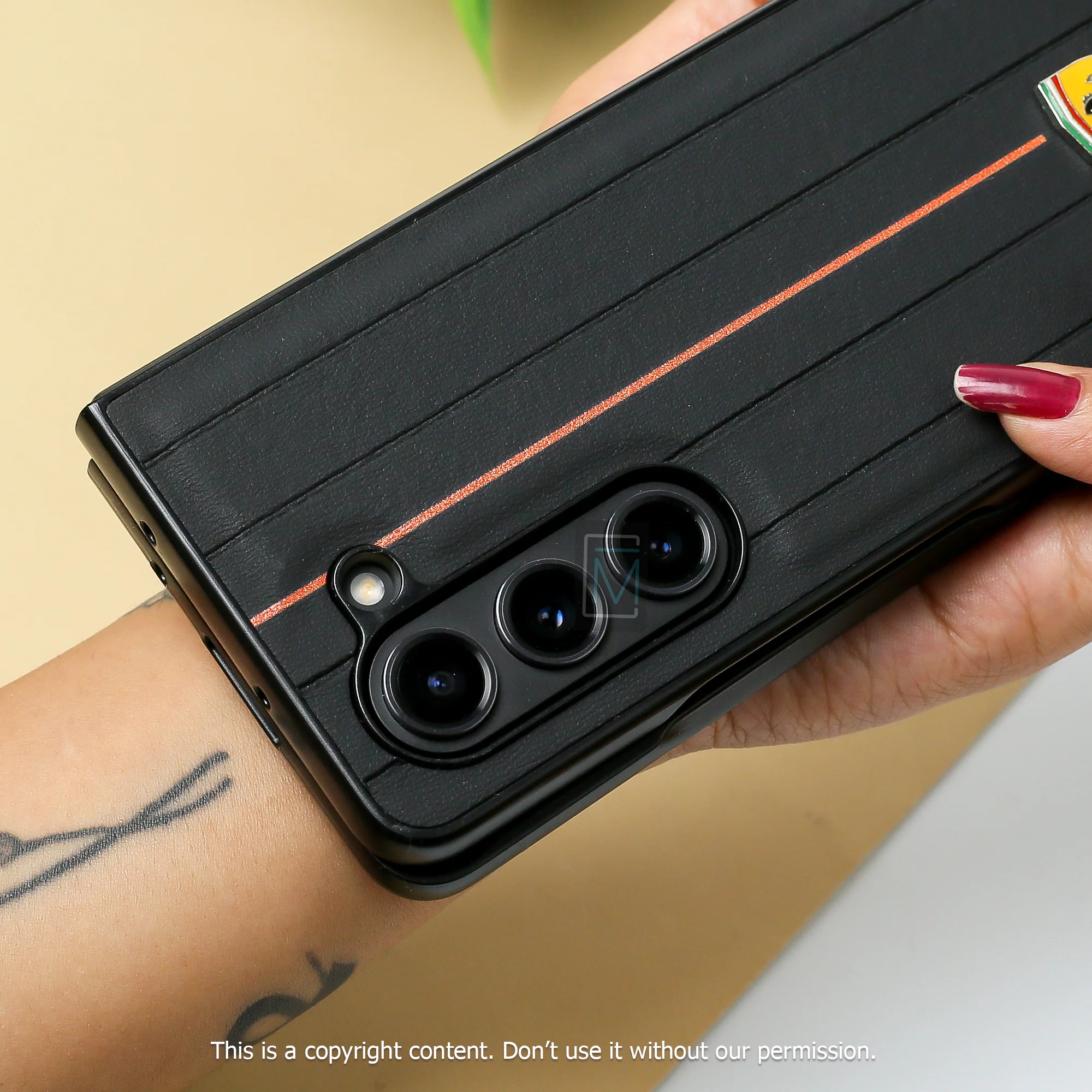 Galaxy Z Fold5 Ferrari Logo Suitcase Line Design case - Image 4
