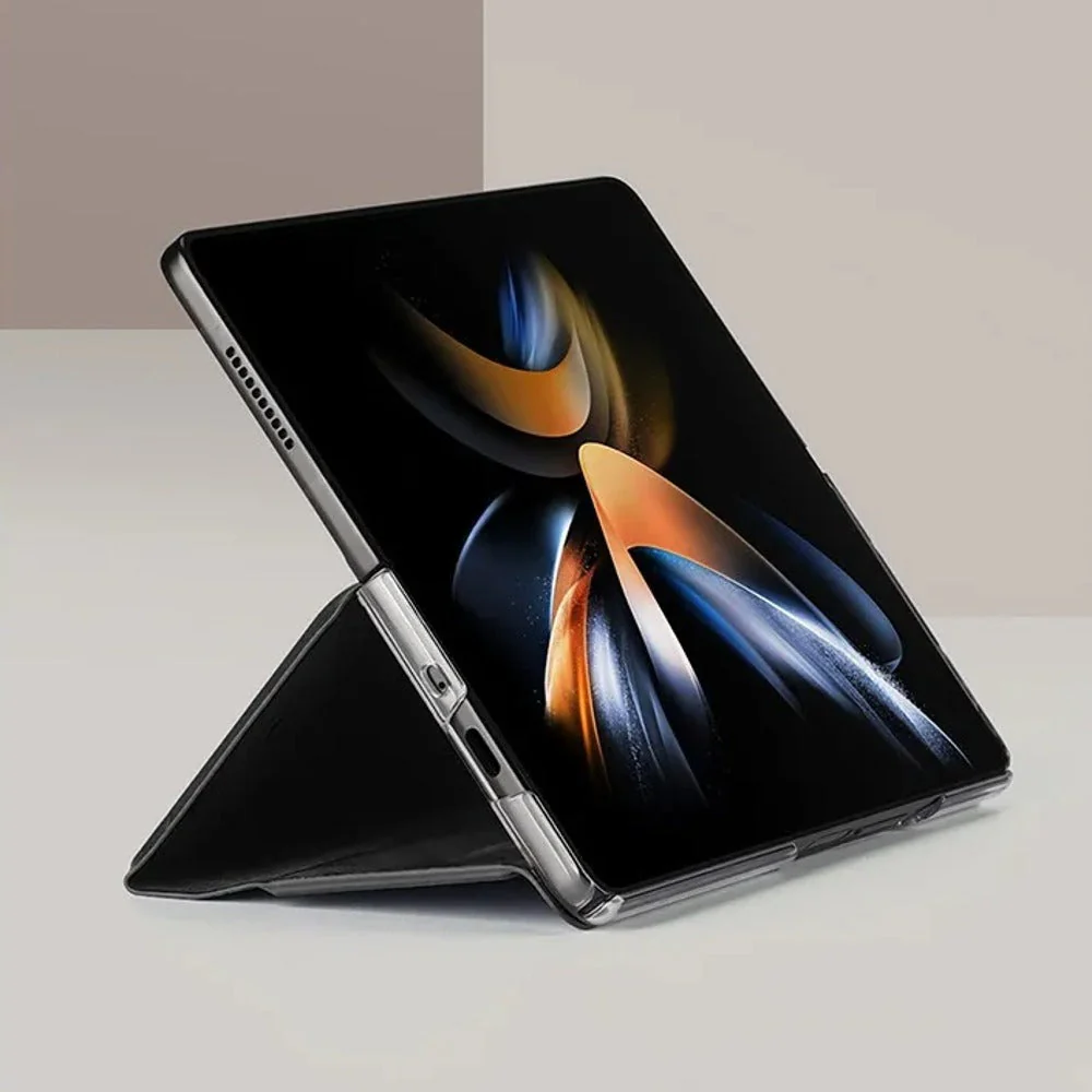 Galaxy Z Fold5 Luxury Lattice Leather Hinge Protection Case - Image 3