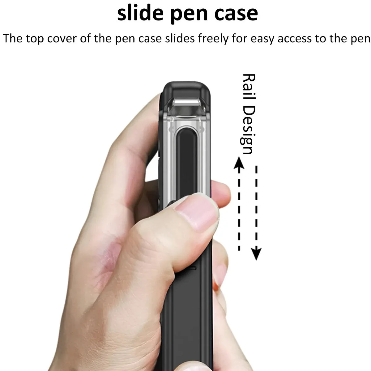 Galaxy Z Fold5 Magnetic Hinge Slide Pen Holder Case - Image 10