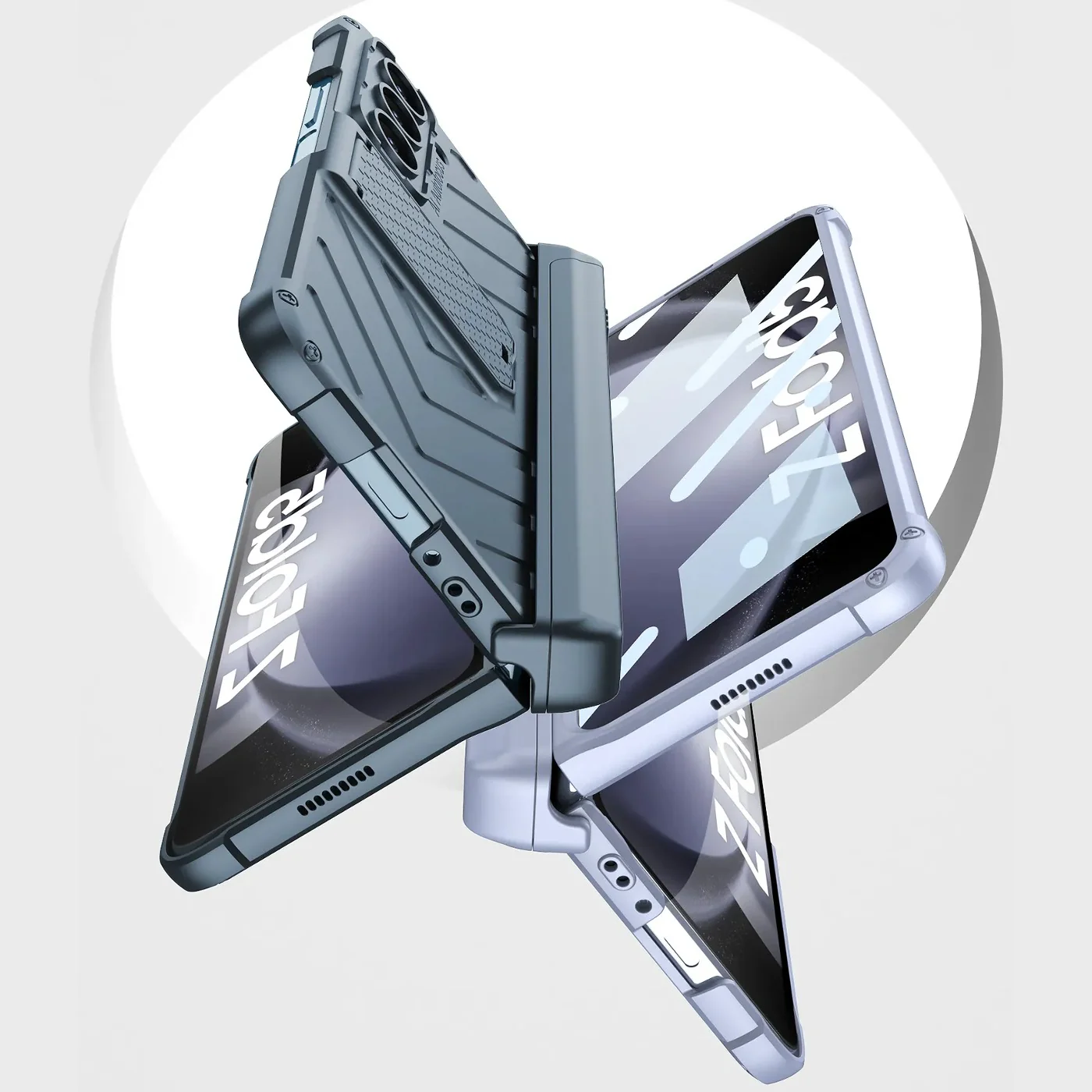 Galaxy Z Fold5 Magnetic Hinge Slide Pen Holder Case - Image 4