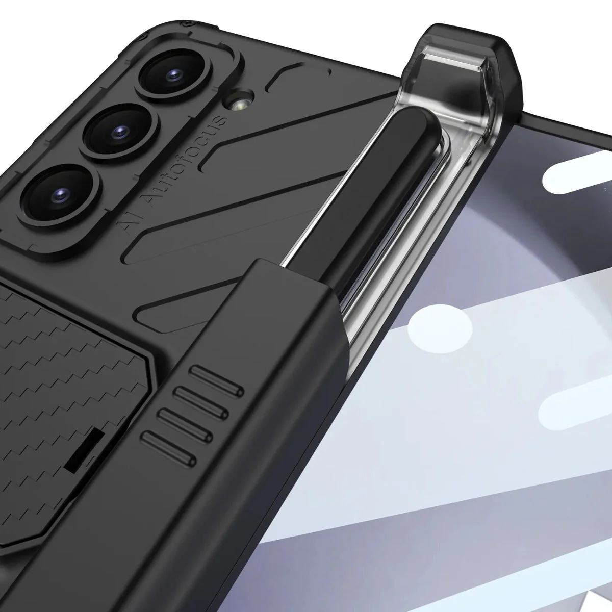 Galaxy Z Fold5 Magnetic Hinge Slide Pen Holder Case - Image 6