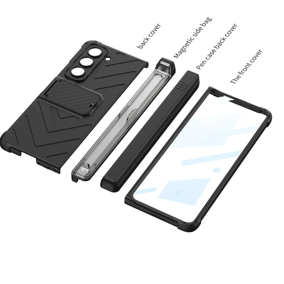 Galaxy Z Fold5 Magnetic Hinge Slide Pen Holder Case - Image 8