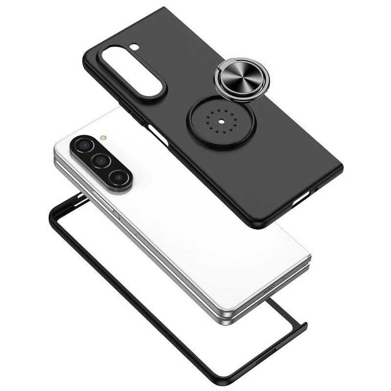 Galaxy Z Fold5 Metallic Finger Ring Holder Matte Case - Image 5