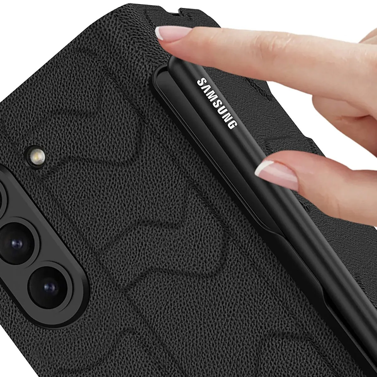 Galaxy Z Fold5 Shell Film Integrated Warrior Leather Case - Image 10